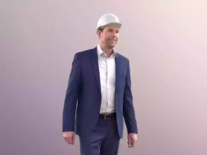 Lars 10427 - Business Man Walking With Helmet