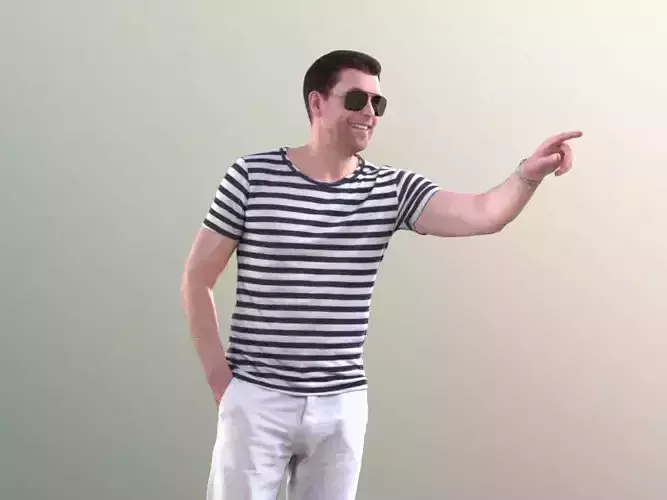 Lars 10433 - Man Standing And Pointing Low-poly 3D model