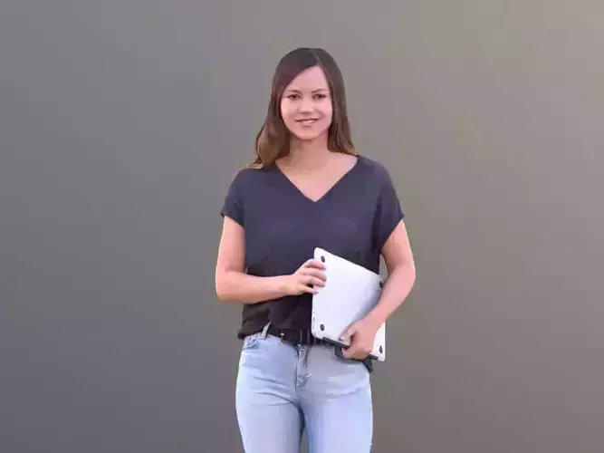 Nadin 10452 - Woman Standing With Laptop