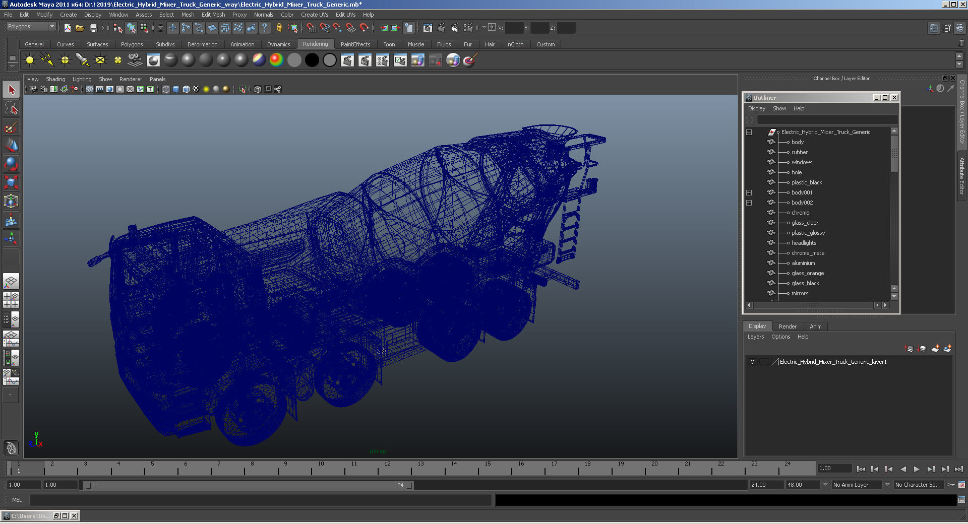 Electric Hybrid Mixer Truck Energya E9 3D model_30