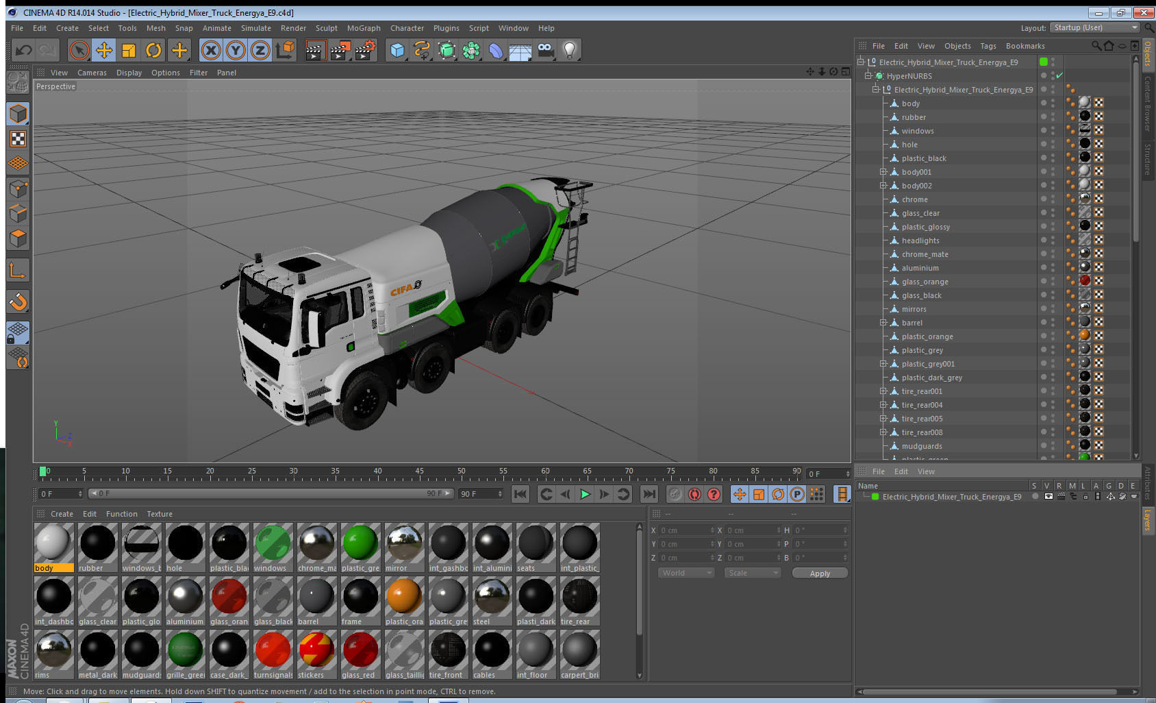 Electric Hybrid Mixer Truck Energya E9 3D model_29