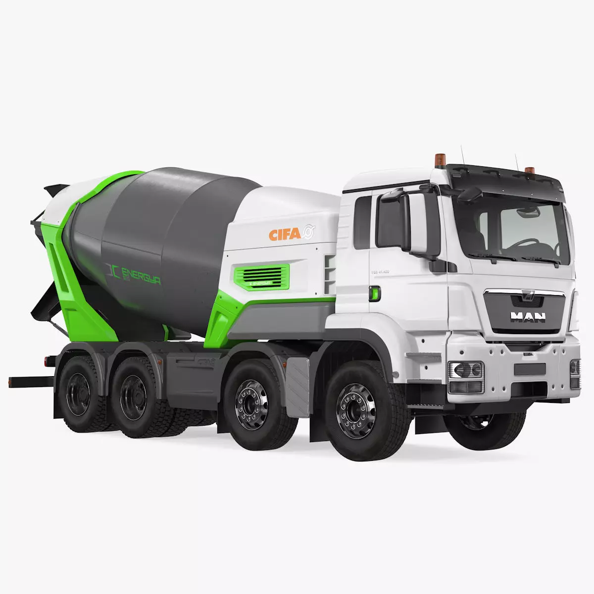 Electric Hybrid Mixer Truck Energya E9 3D model_0