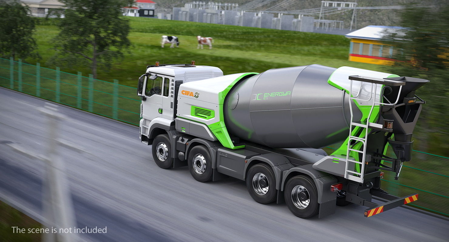 Electric Hybrid Mixer Truck Energya E9 3D model_3