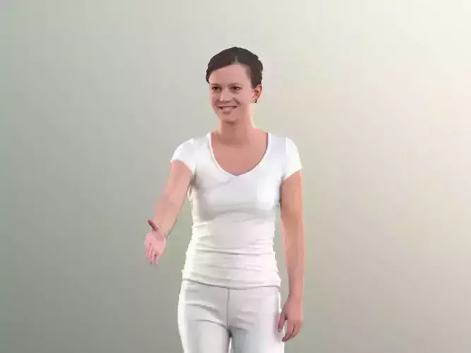 Nadin 10464 - Woman Shake Hand White Clothing Low-poly 3D model Nadin 10464 - Woman Shake Hand White Clothing Low-poly 3D model