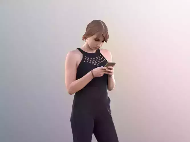 Anastasia 10468 - Elegant Woman Standing Texting On Phone