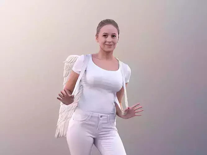 Elena 10495 - Woman Wearing Angel Wings Christmas Low-poly 3D model
