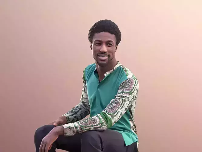 Bruce 10510 - Black Man Sitting In Conversation