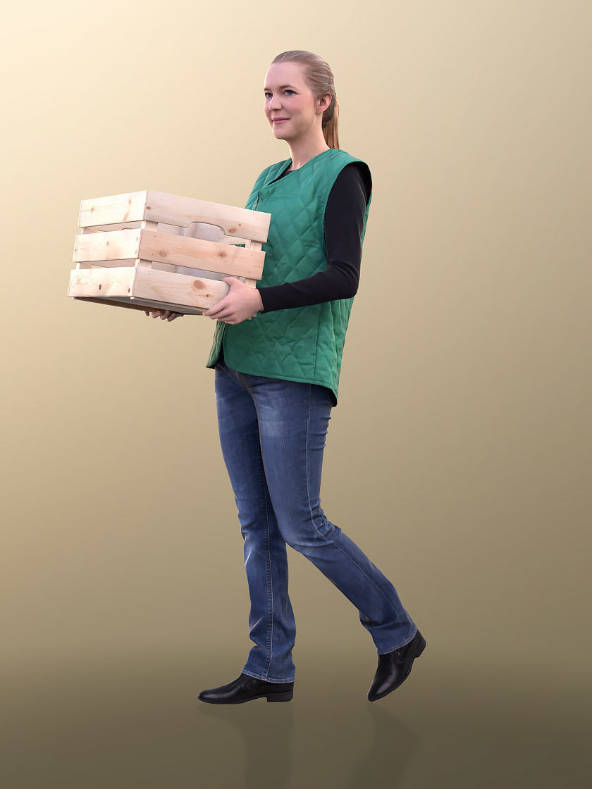 Anna 10549 - Female Employee Of Market Low-poly 3D model_3