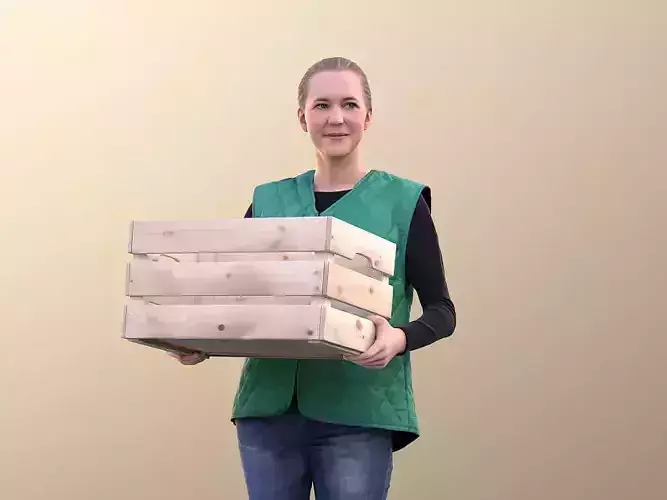 Anna 10549 - Female Employee Of Market Low-poly 3D model Anna 10549 - Female Employee Of Market Low-poly 3D model