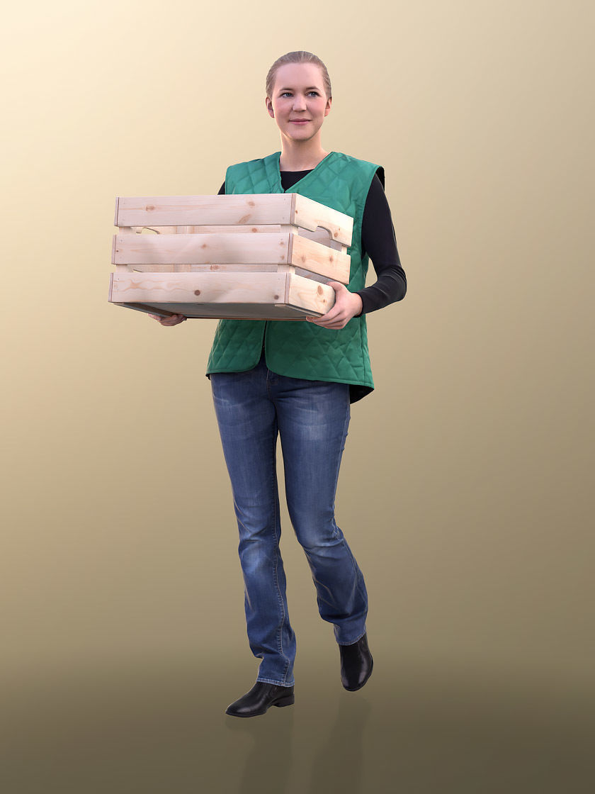 Anna 10549 - Female Employee Of Market Low-poly 3D model_2