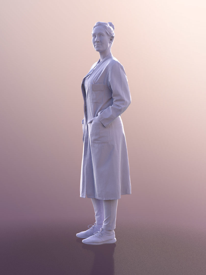 Rocio 10579 - Female Doctor Standing Hands In Pockets Low-poly 3D model_5