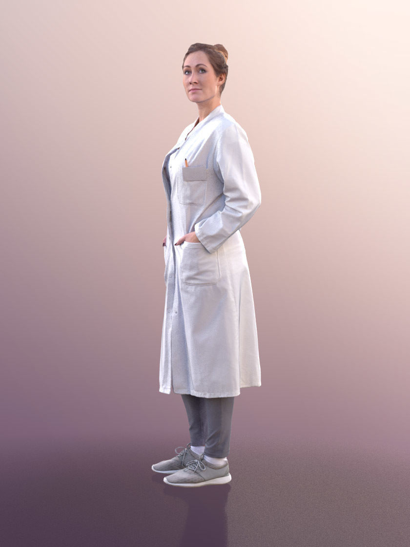 Rocio 10579 - Female Doctor Standing Hands In Pockets Low-poly 3D model_3