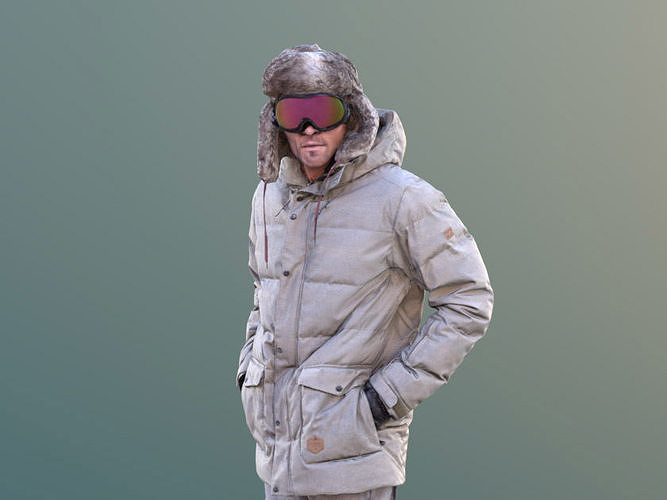 Andrew 10606 - Man Walking In Ski Colthing Low-poly 3D model