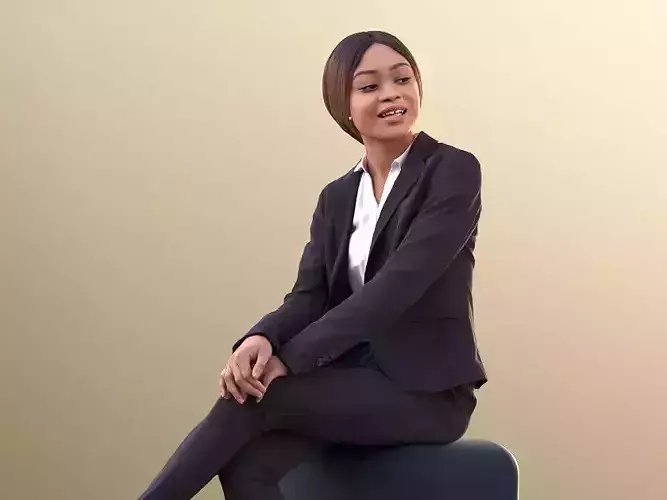 Iona 10616 - Black Business Woman Sitting In Conversation