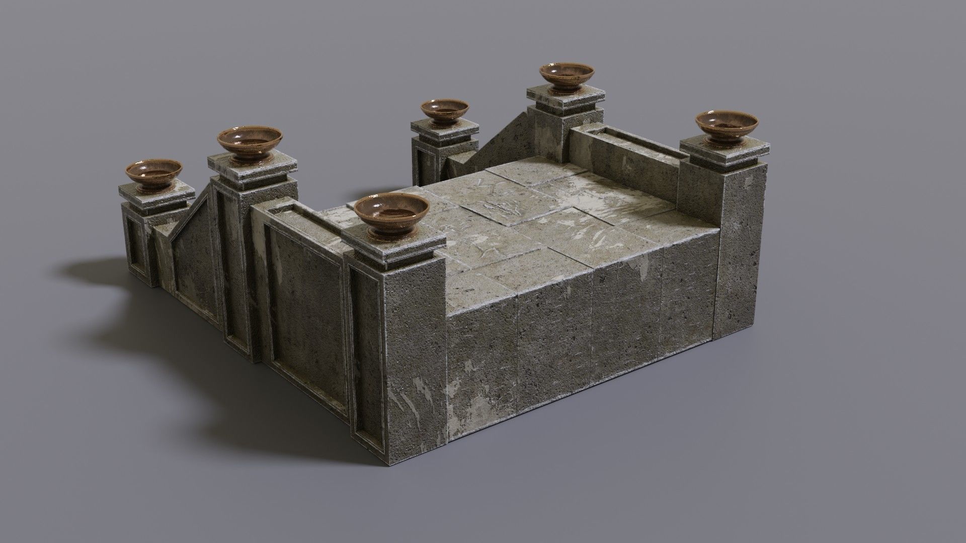 Stairs with fire Low-poly 3D model_9