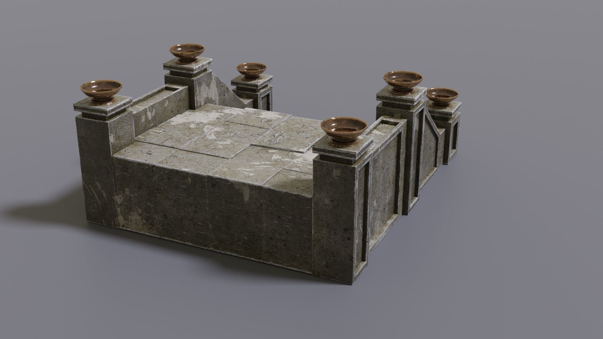 Stairs with fire Low-poly 3D model_7