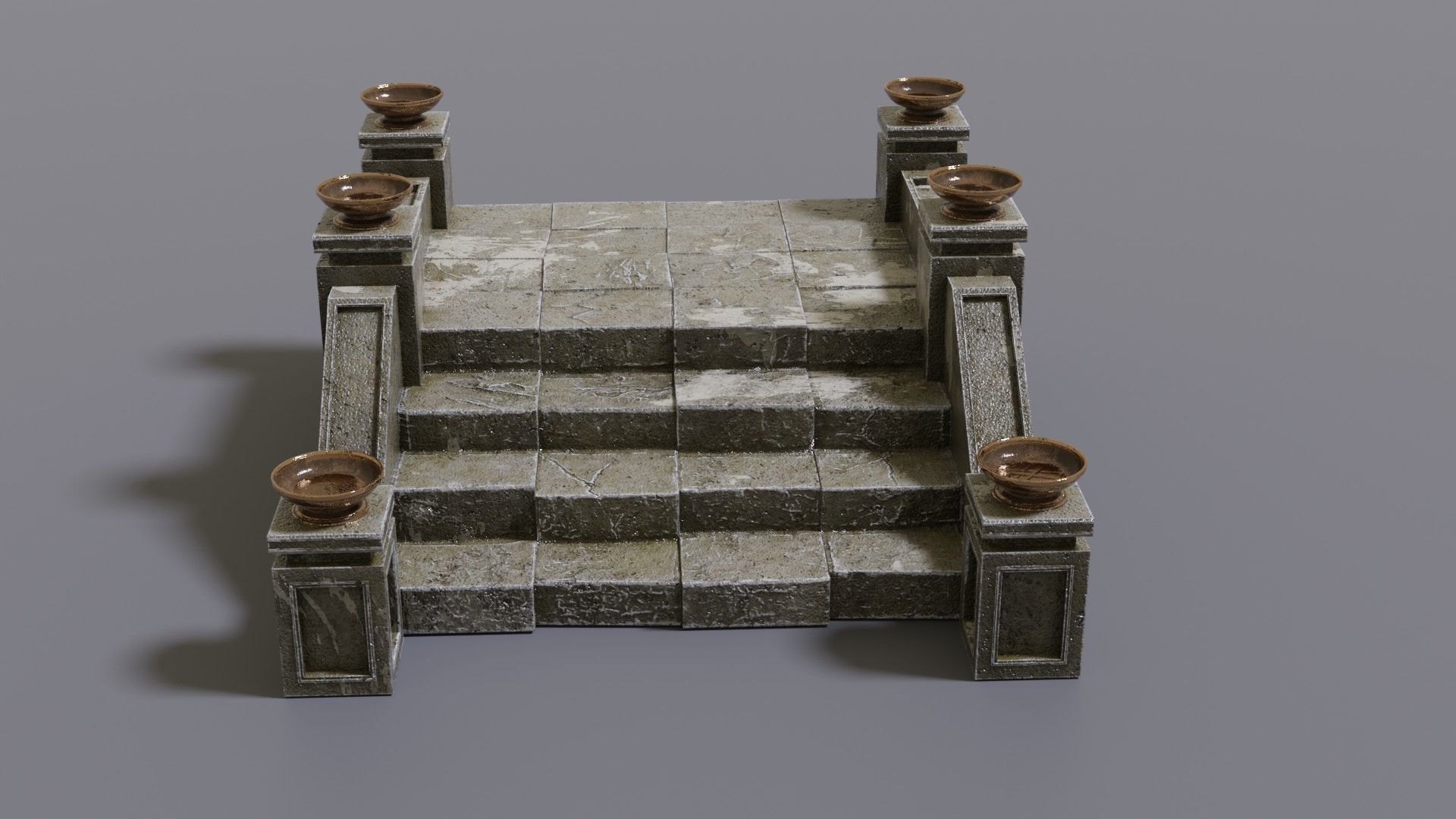 Stairs with fire Low-poly 3D model_14