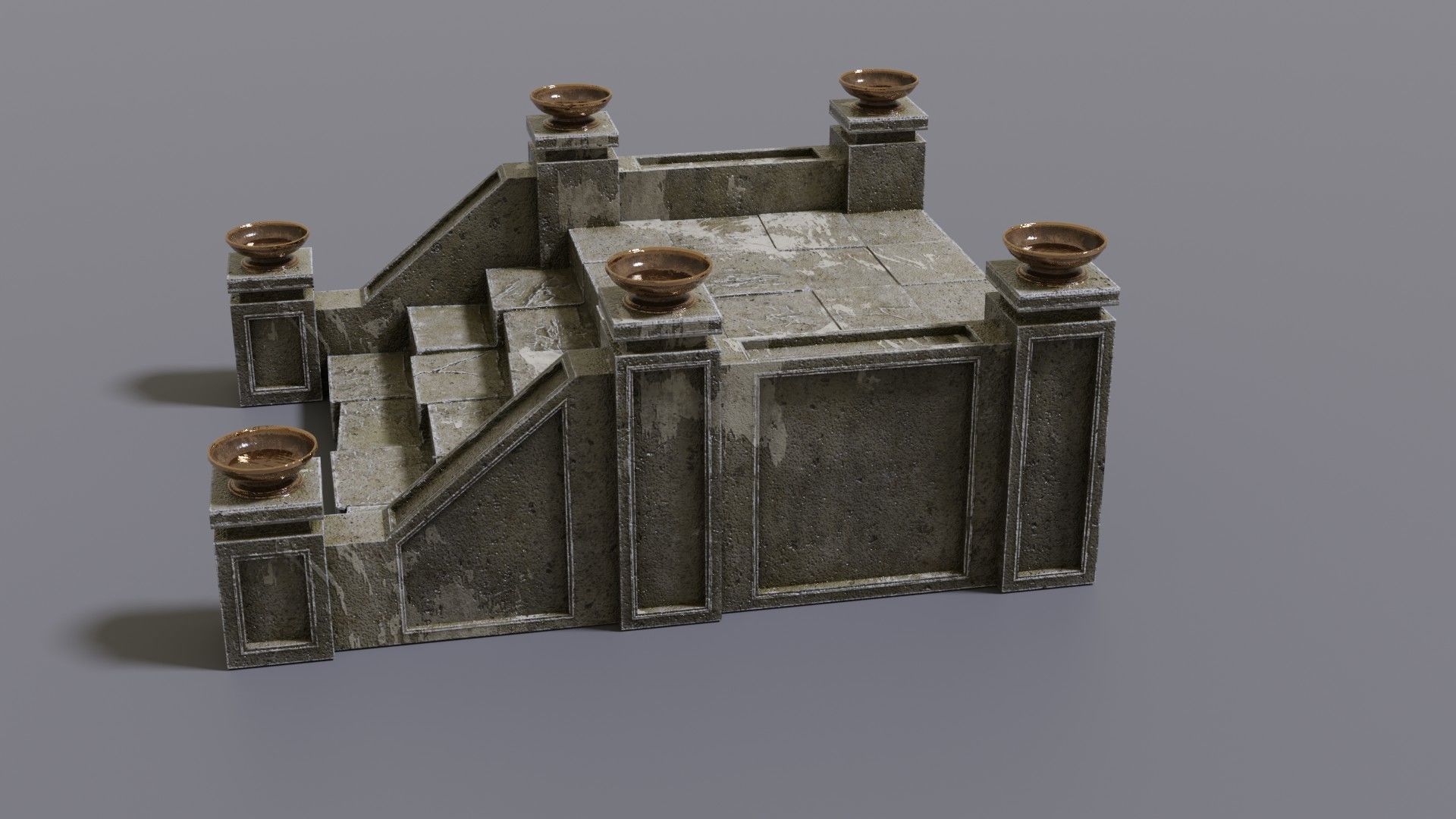 Stairs with fire Low-poly 3D model_11