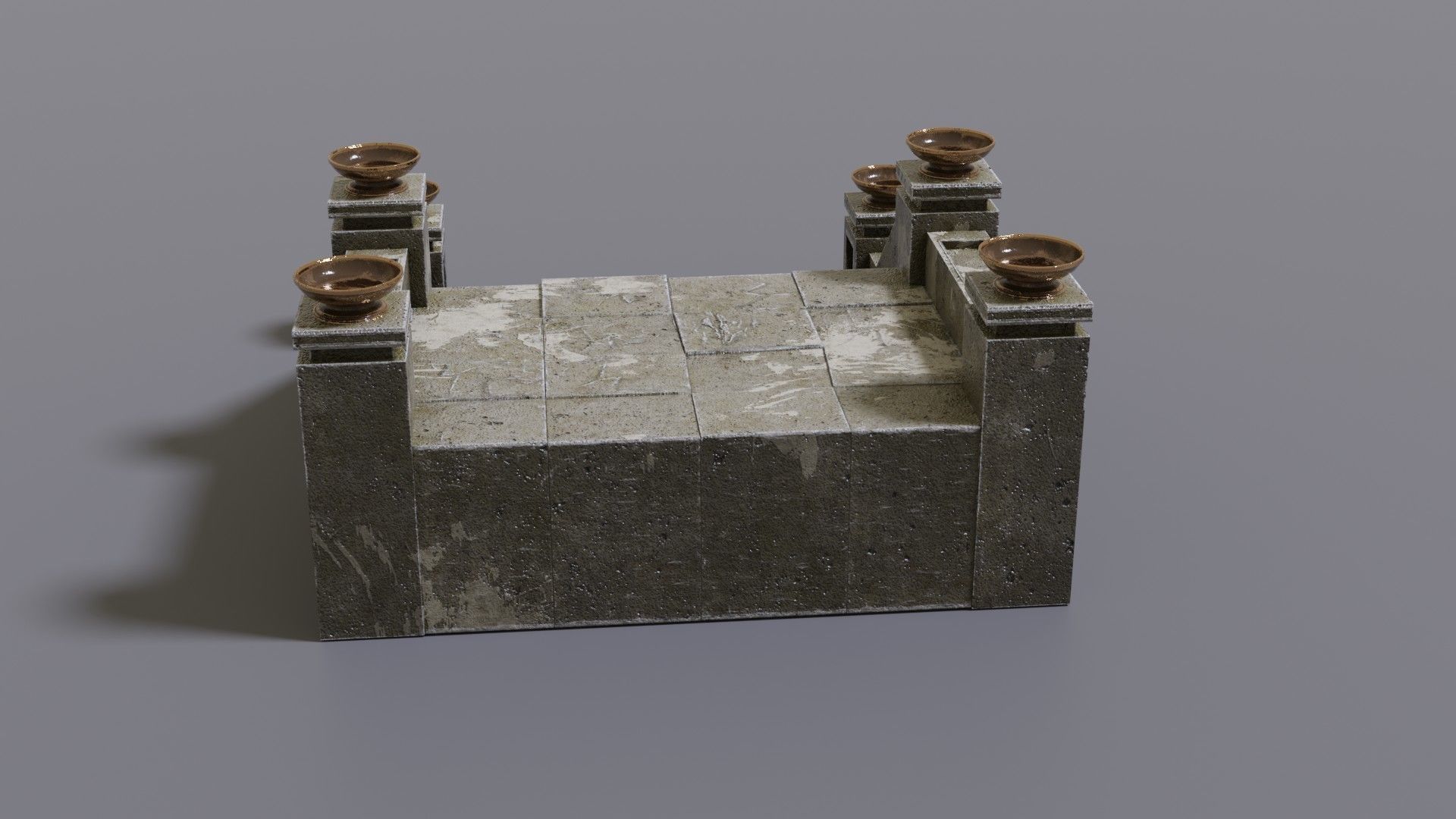 Stairs with fire Low-poly 3D model_8