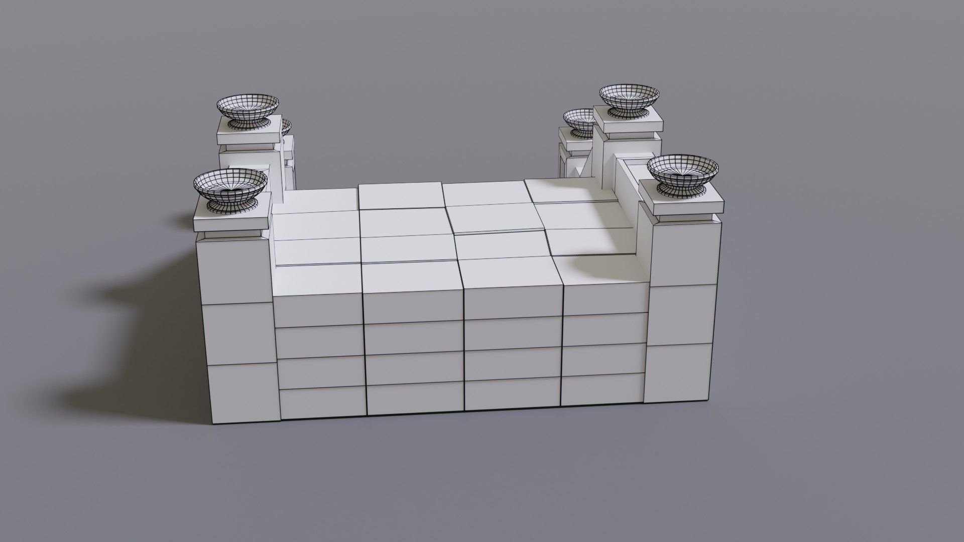 Stairs with fire Low-poly 3D model_25