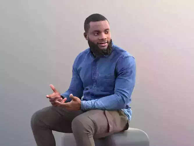 Gabriel 10635 - Black Man Sitting In Consersation