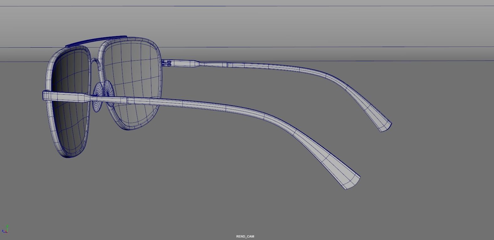 Tom Ford Aviator Len sunglasses Low-poly 3D model_15