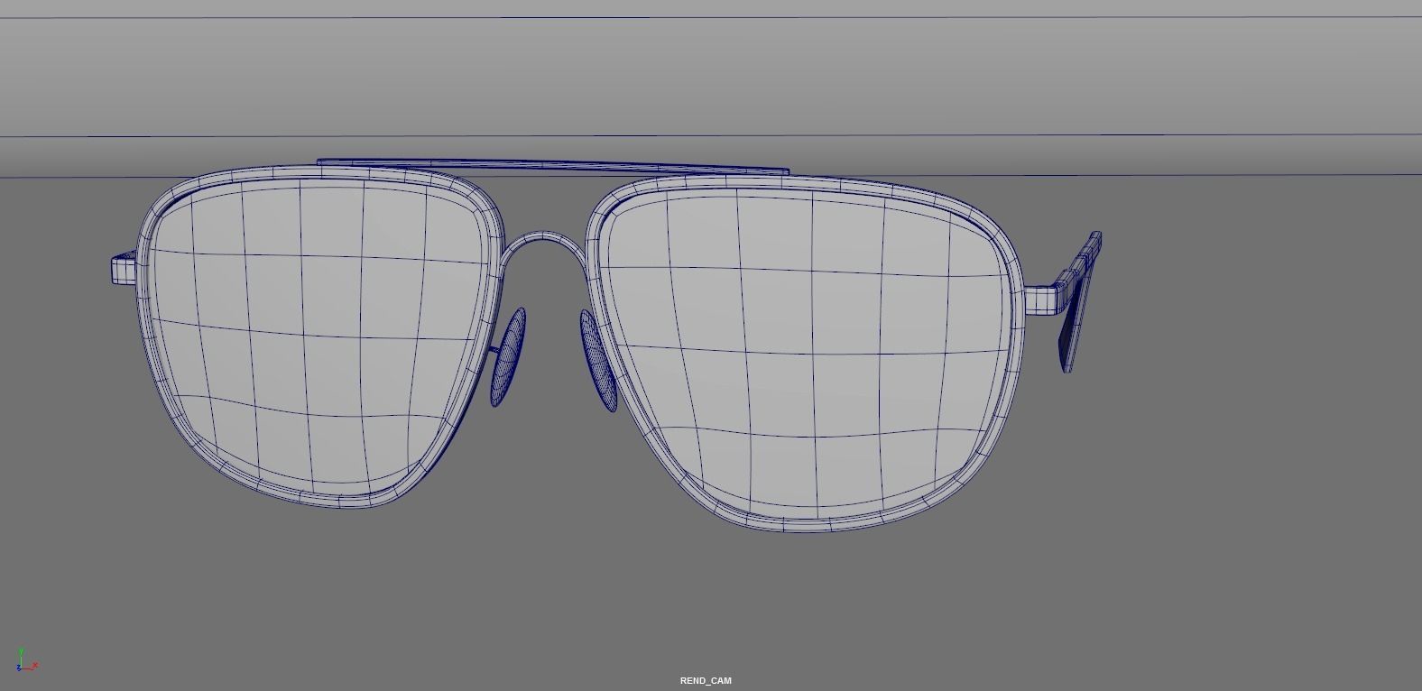 Tom Ford Aviator Len sunglasses Low-poly 3D model_9