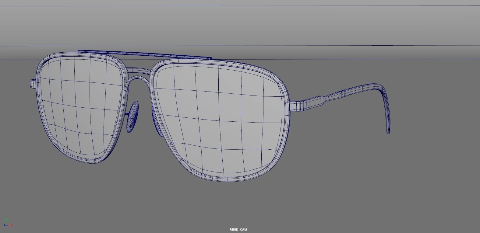 Tom Ford Aviator Len sunglasses Low-poly 3D model_1