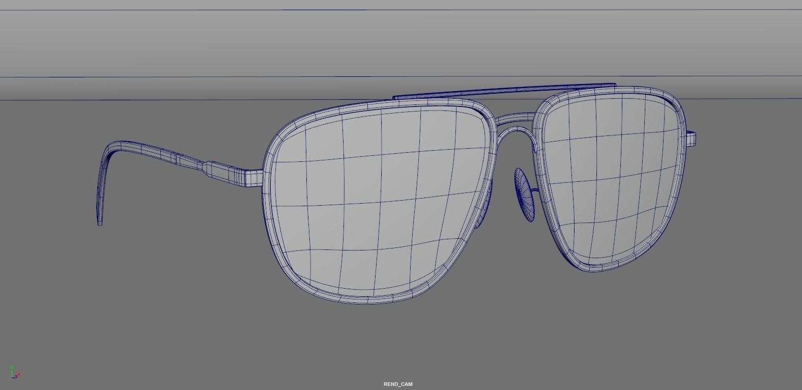 Tom Ford Aviator Len sunglasses Low-poly 3D model_7
