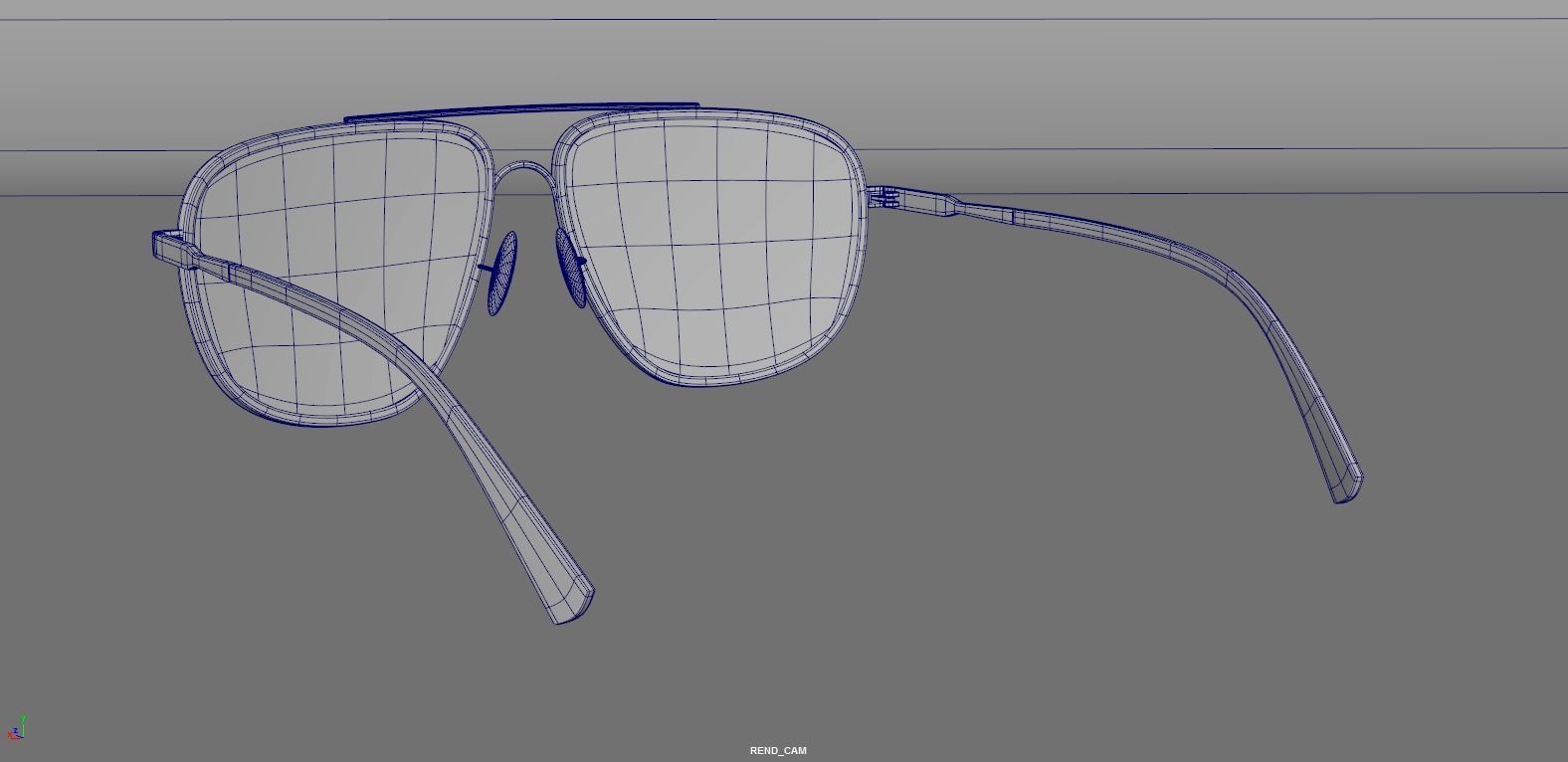 Tom Ford Aviator Len sunglasses Low-poly 3D model_5