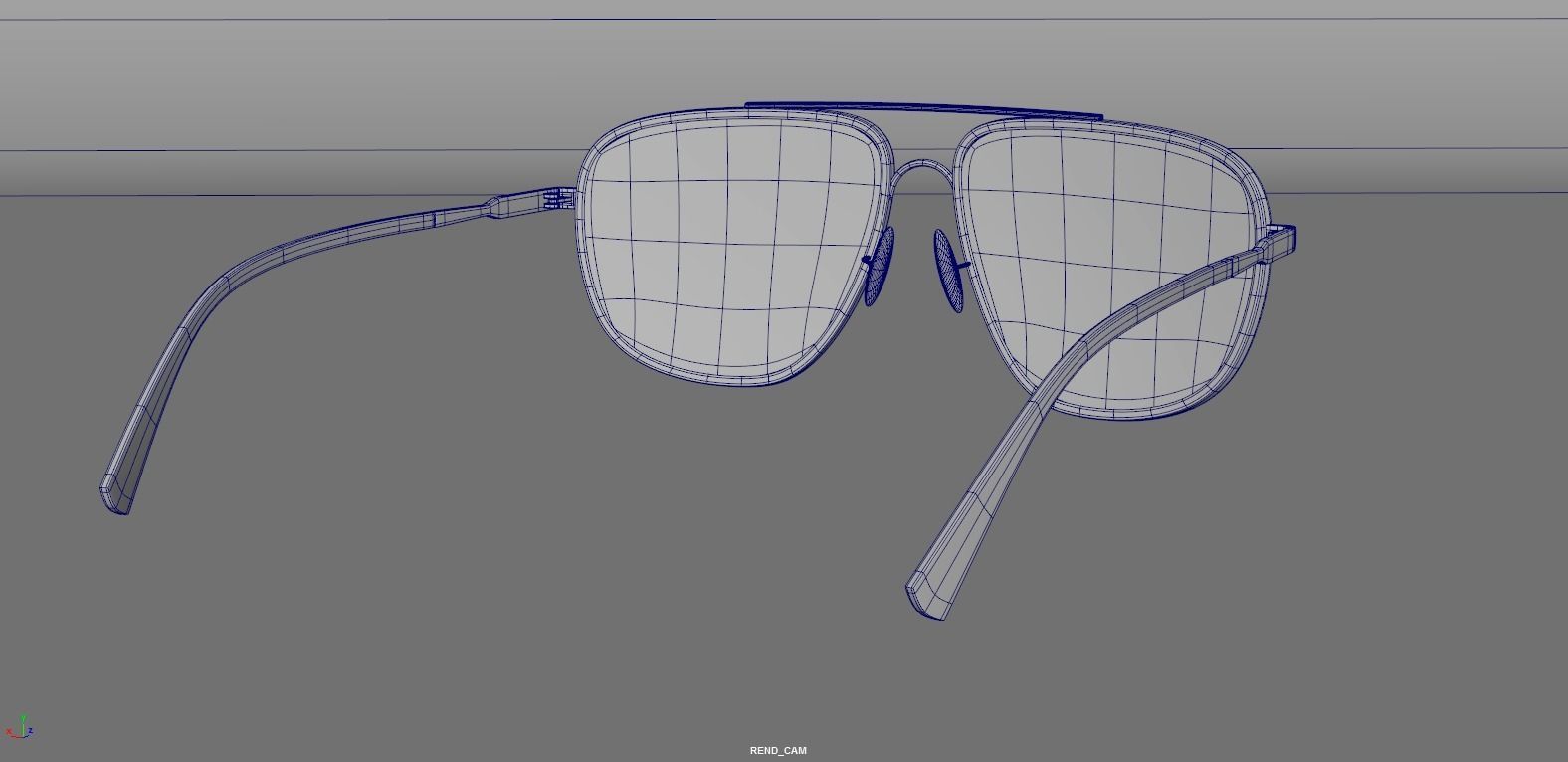 Tom Ford Aviator Len sunglasses Low-poly 3D model_13