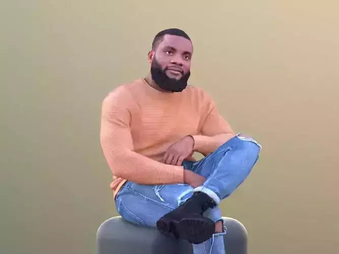 Gabriel 10638 - Black Casual Man Sitting Talking Gesticulating