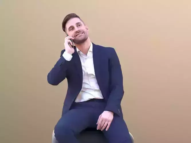 Tony 10639 - Business Man Talking On Phone While Sitting