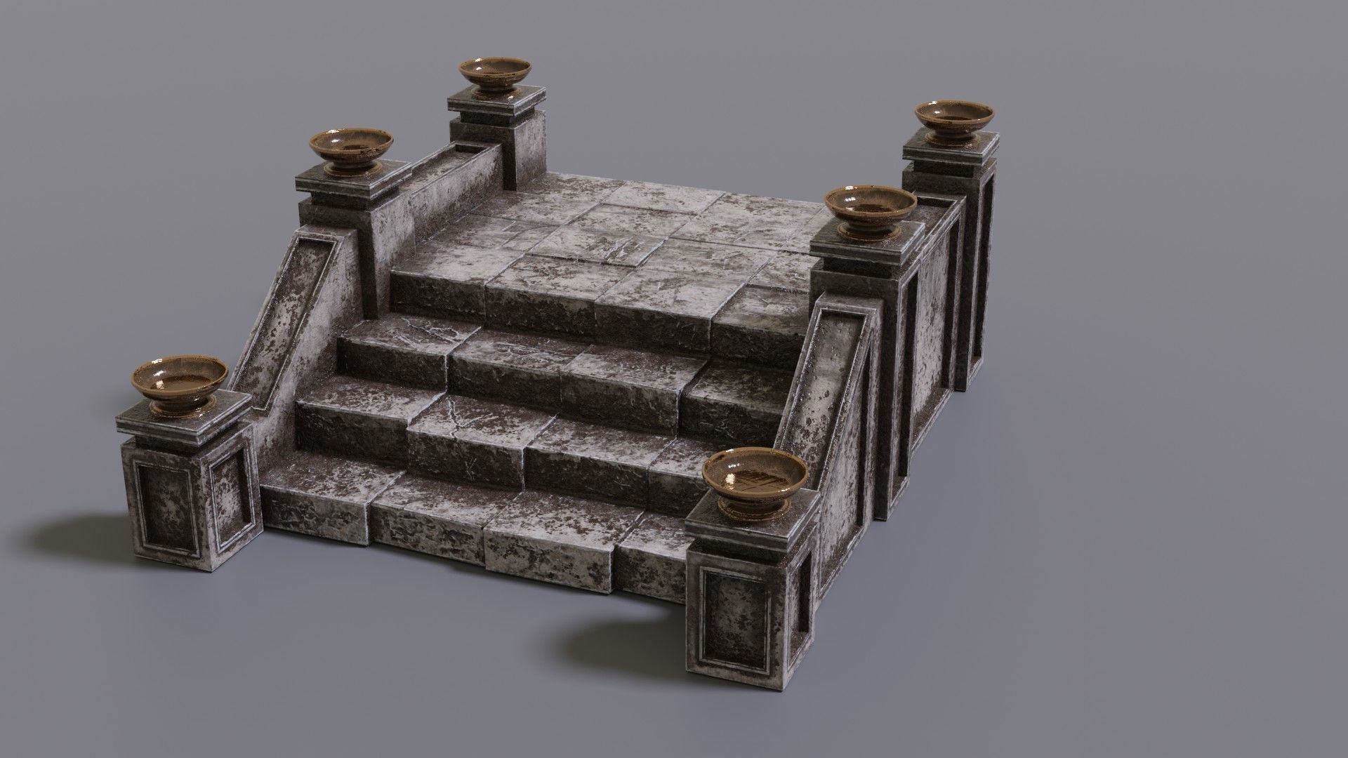 Stairs with fire Low-poly 3D model_13