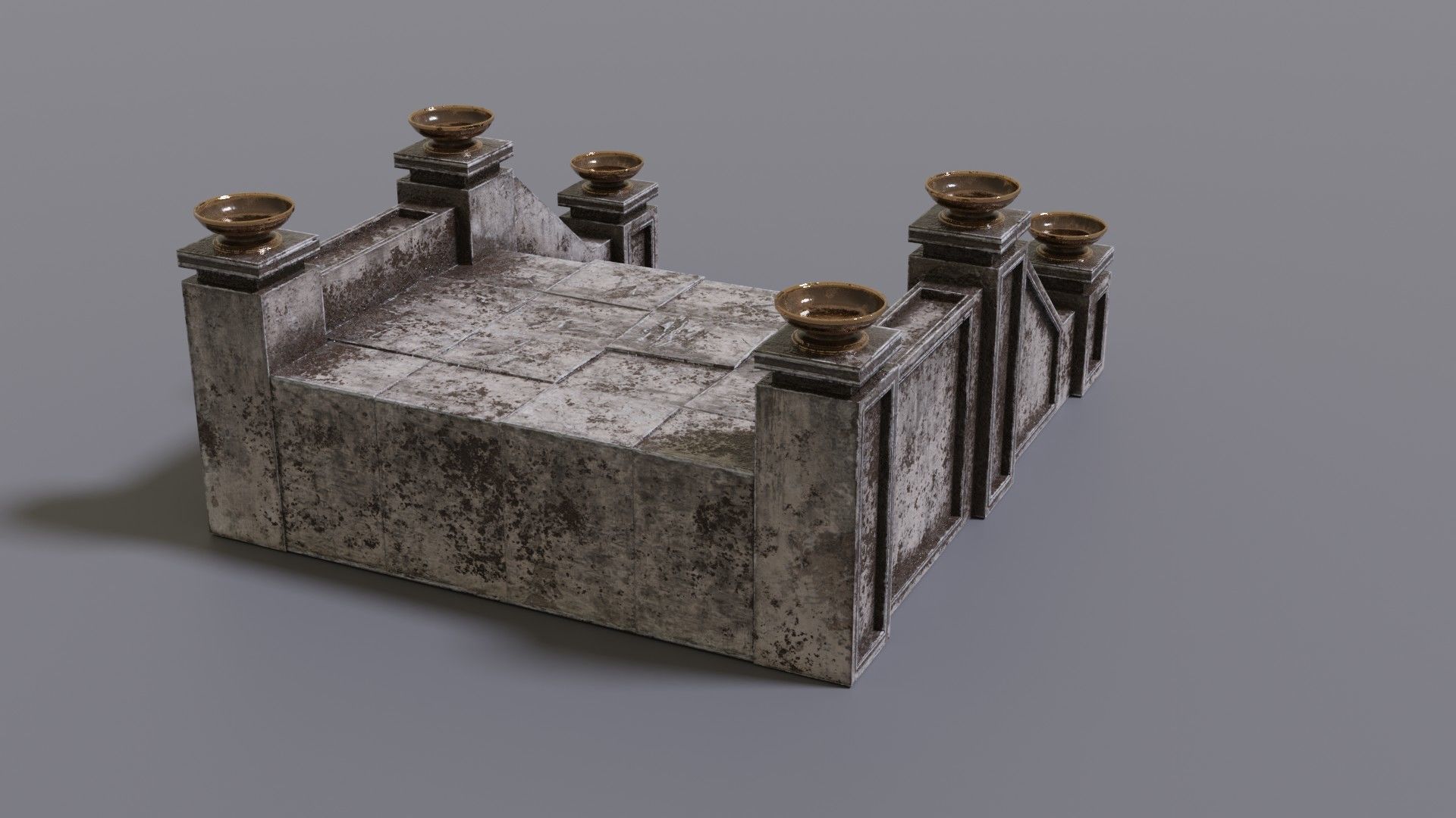 Stairs with fire Low-poly 3D model_7