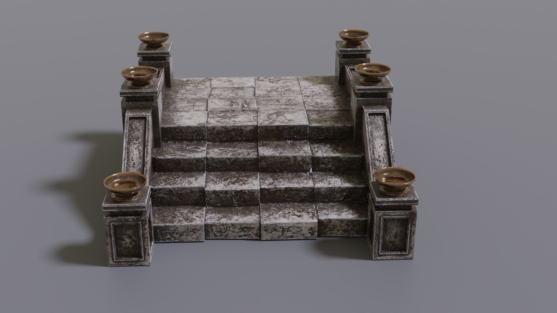 Stairs with fire Low-poly 3D model_14