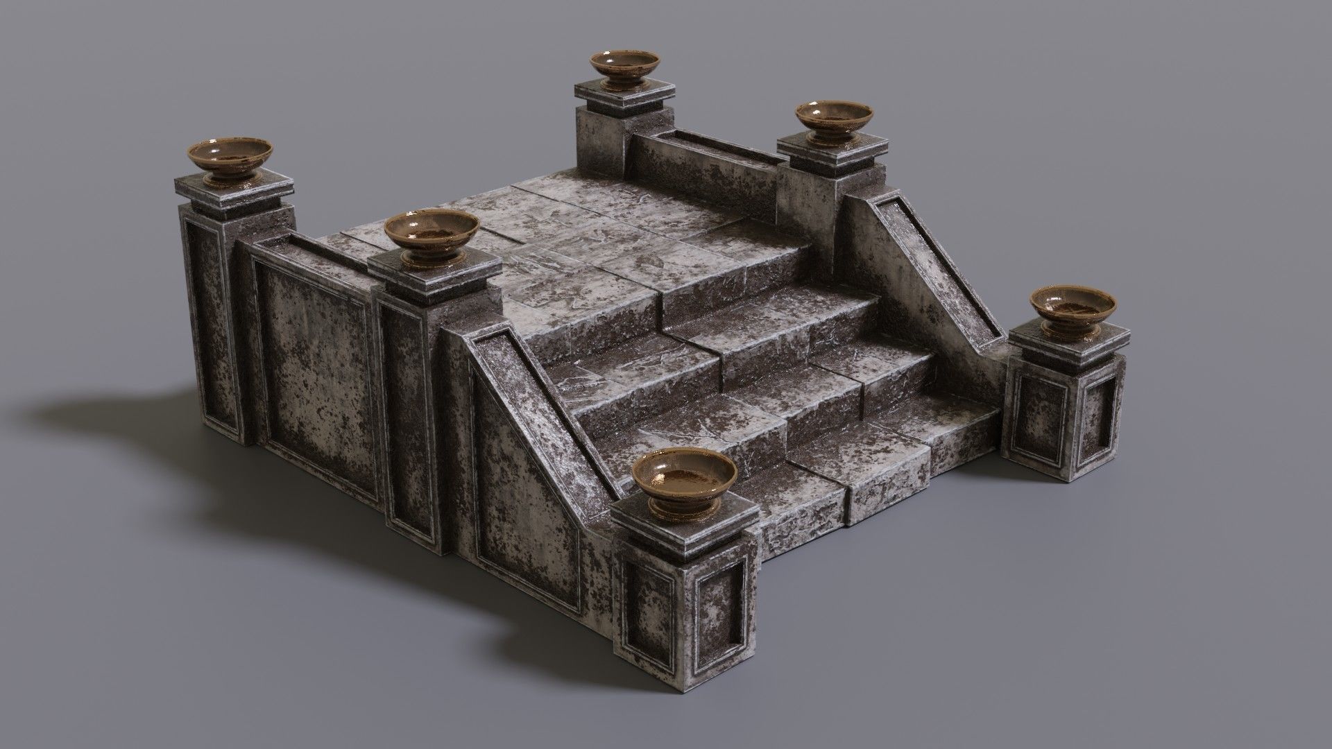 Stairs with fire Low-poly 3D model_17