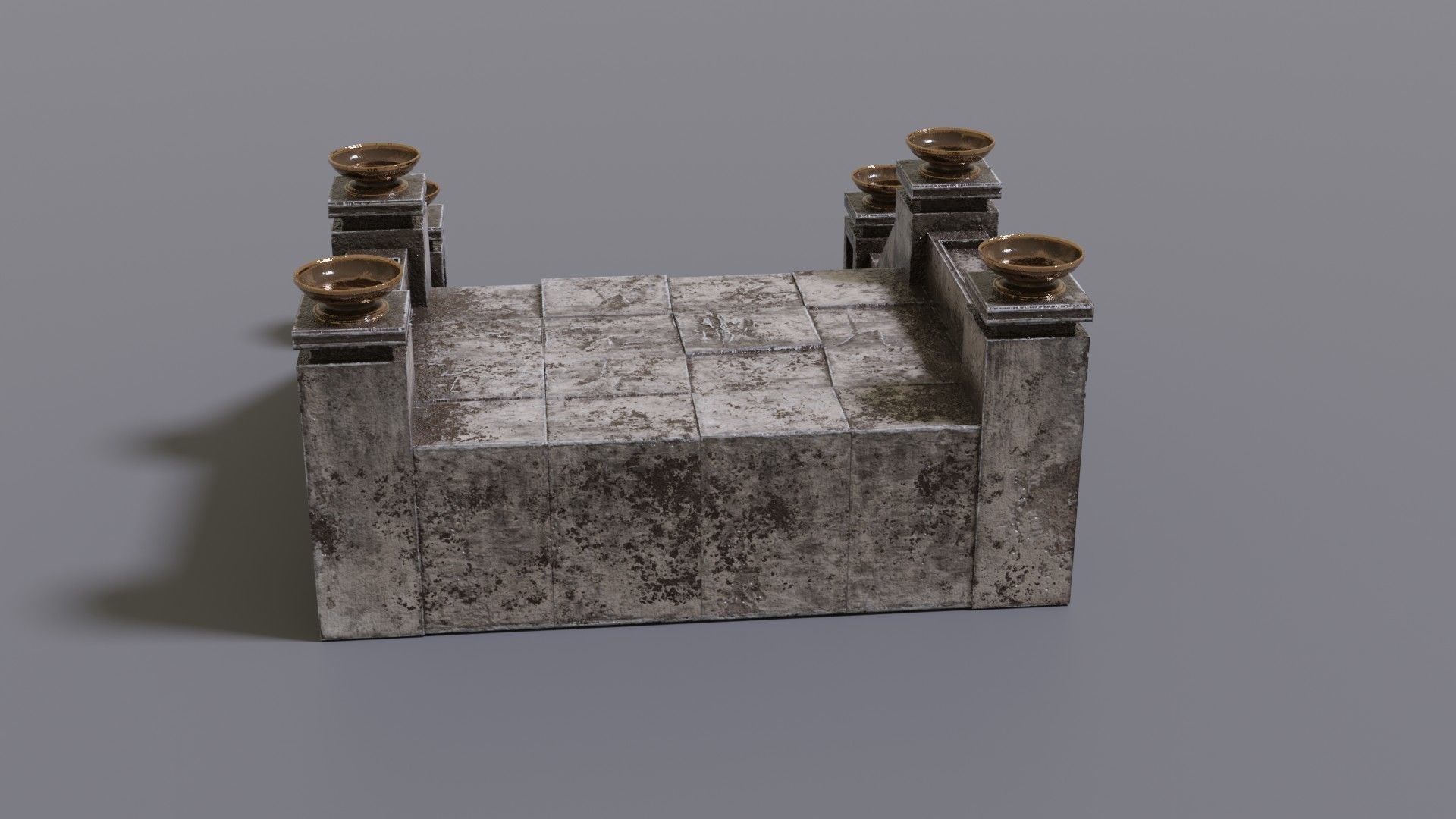 Stairs with fire Low-poly 3D model_8