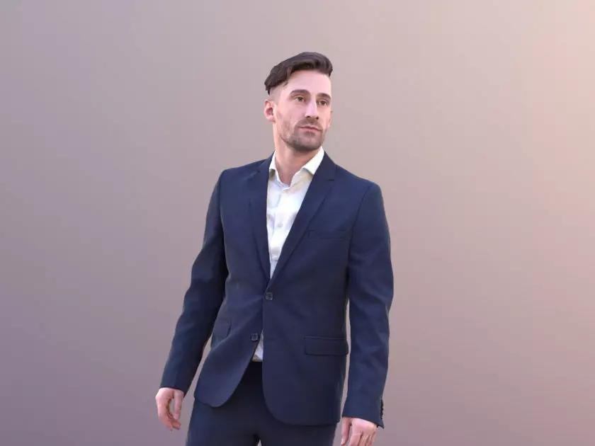 Tony 10642 - Business Man Walking Low-poly 3D model