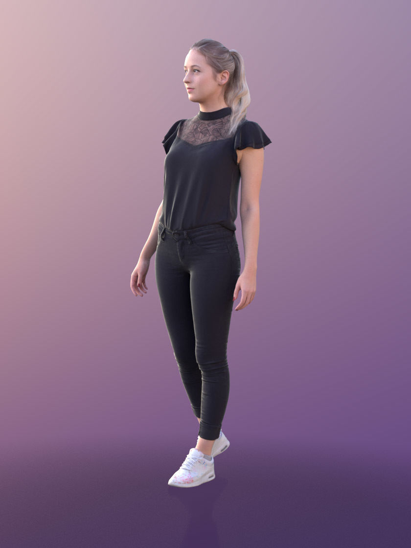 Elena 10651 - Young Elegant Woman Walking  Low-poly 3D model_3