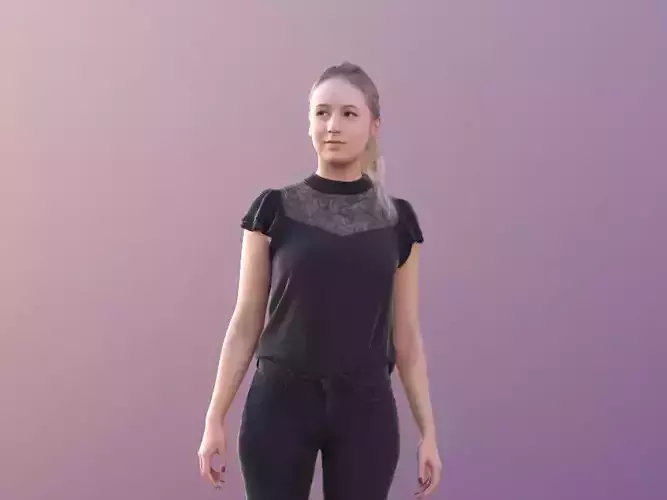 Elena 10651 - Young Elegant Woman Walking  Low-poly 3D model