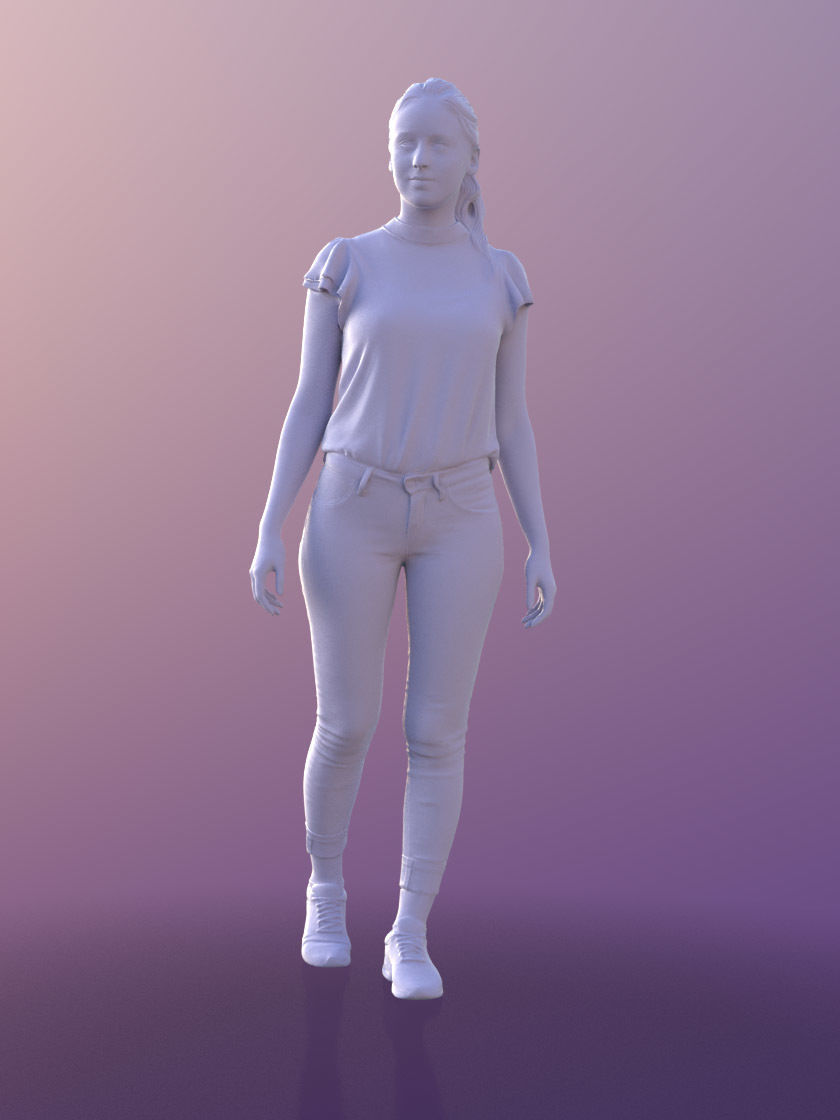 Elena 10651 - Young Elegant Woman Walking  Low-poly 3D model_4