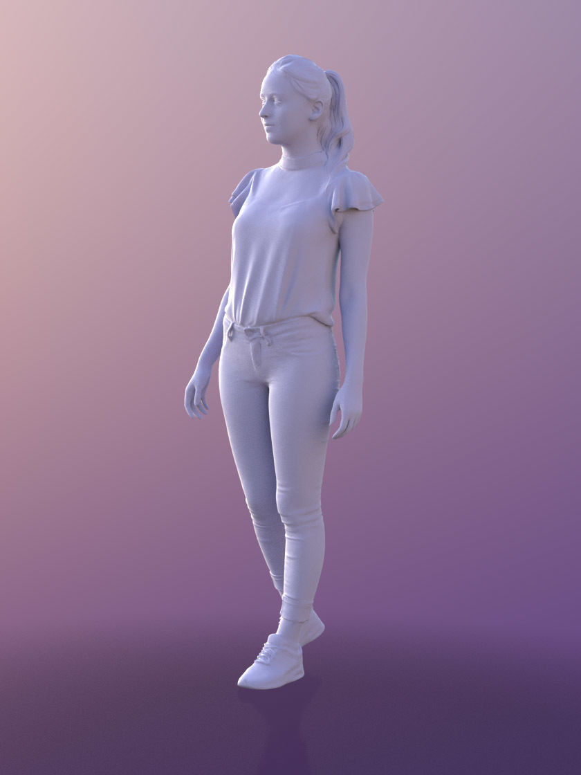 Elena 10651 - Young Elegant Woman Walking  Low-poly 3D model_5