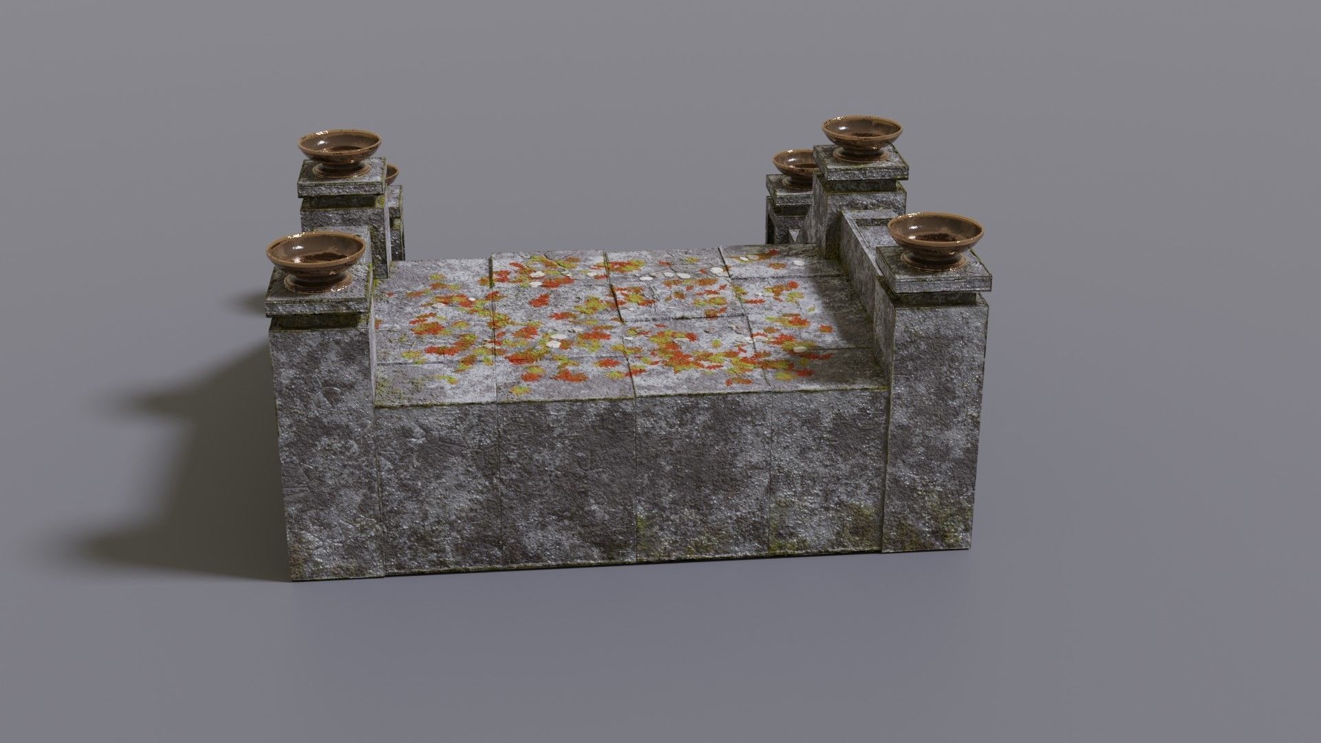 Stairs with fire Low-poly 3D model_8