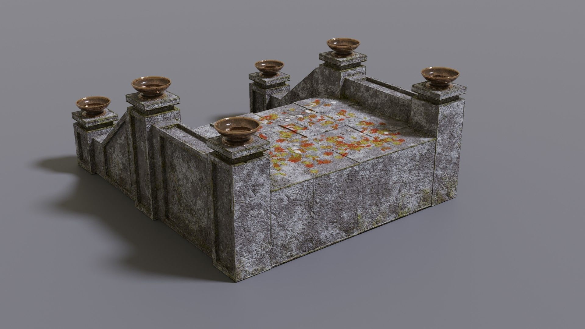 Stairs with fire Low-poly 3D model_9