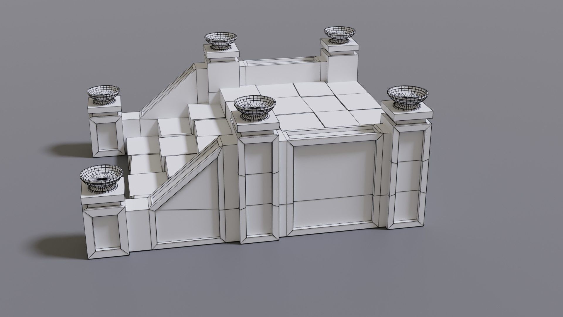 Stairs with fire Low-poly 3D model_28