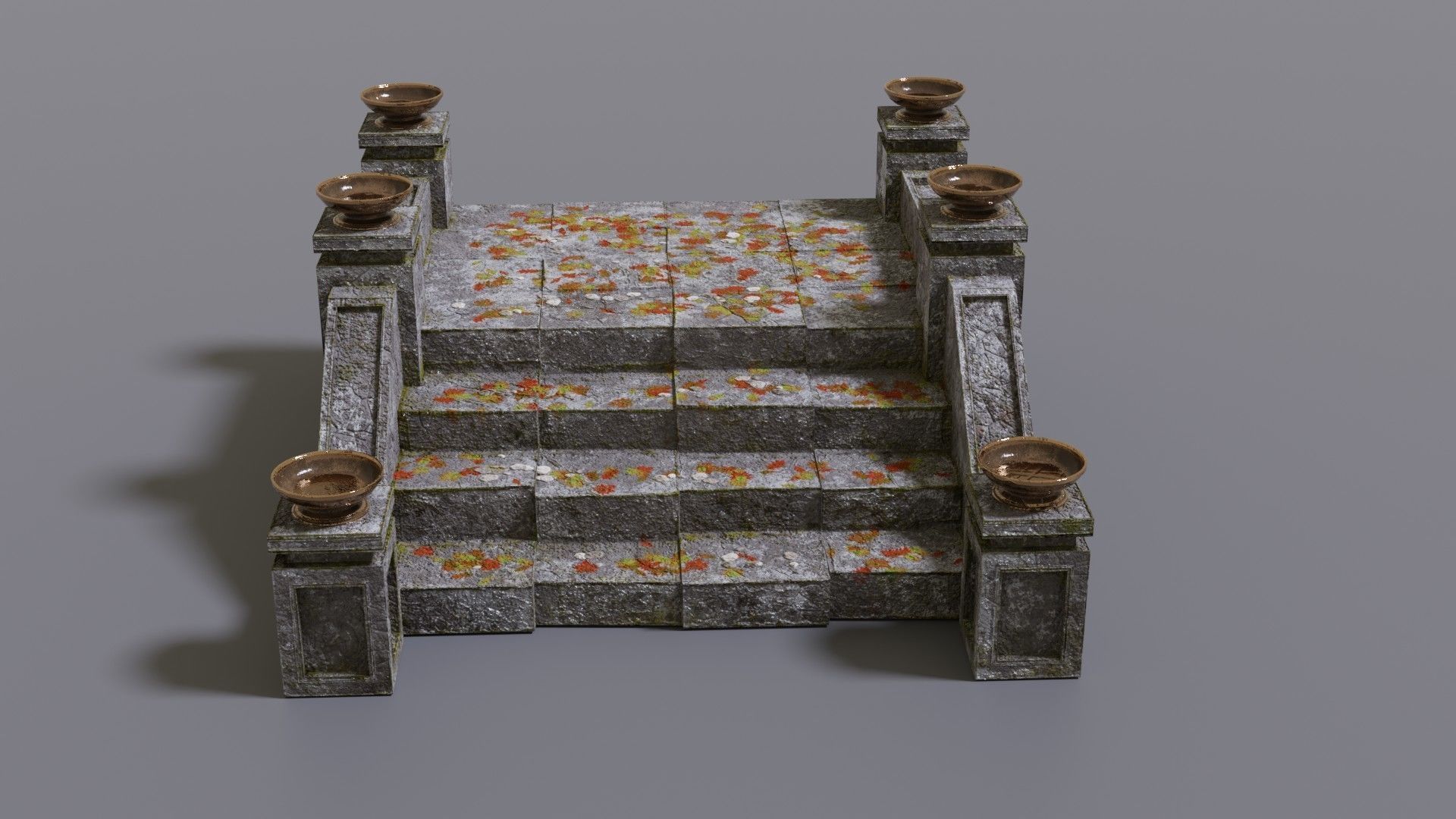Stairs with fire Low-poly 3D model_14
