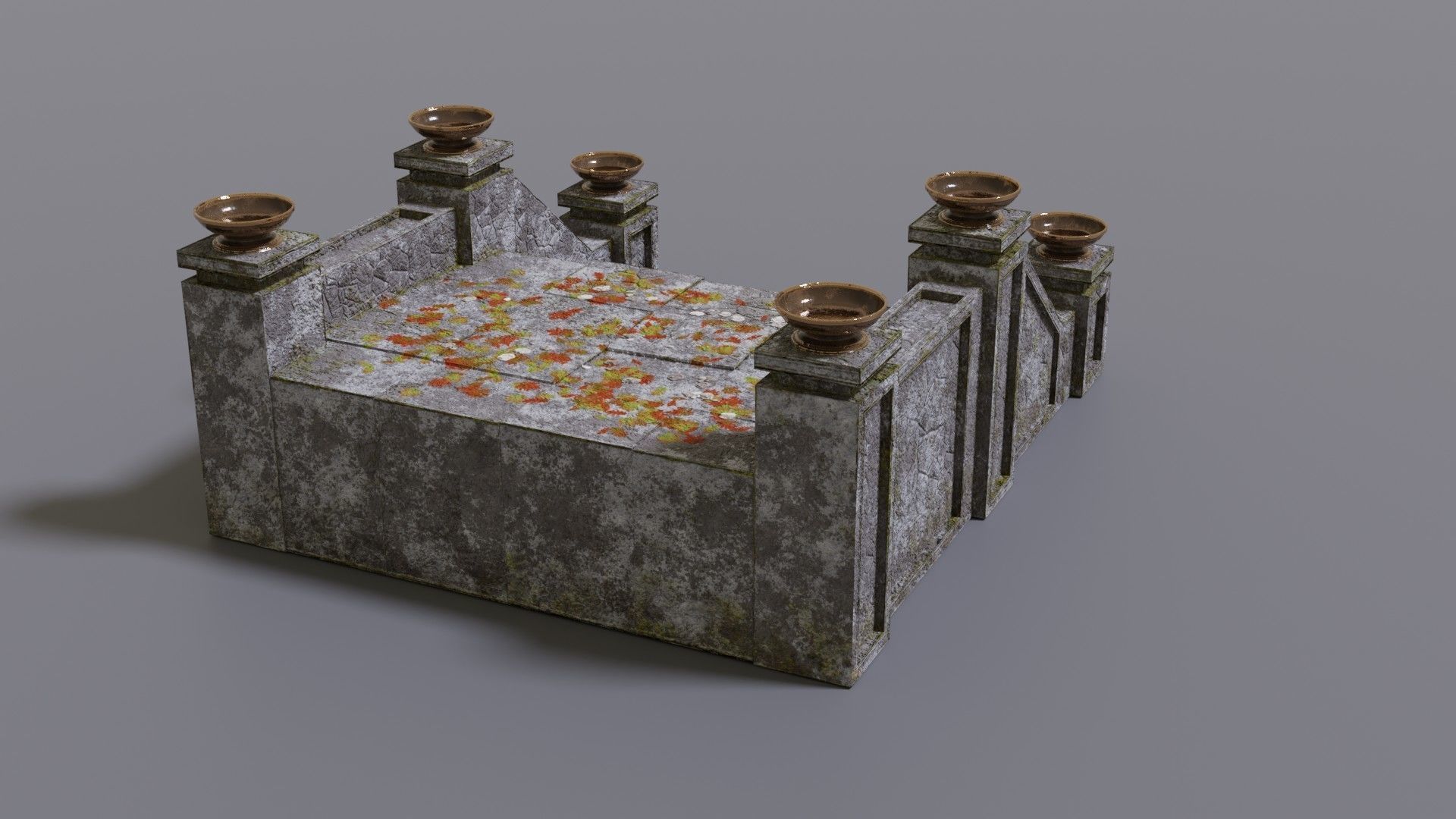 Stairs with fire Low-poly 3D model_7