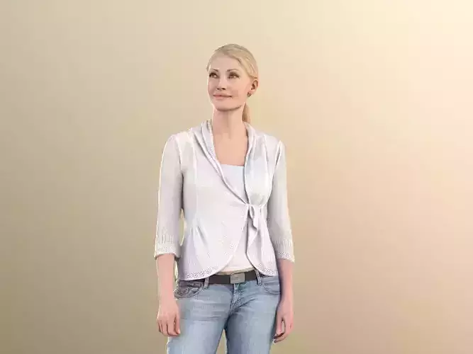 Kim 10653 - Casual Woman Standing Looking Around