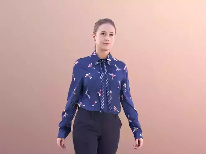 Elena 10666 - Elegant Woman Walking Low-poly 3D model